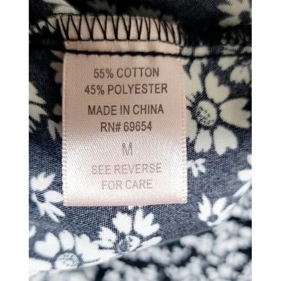 Dizzy Lizzy Dress M Black Floral Whimsigoth Keyhole Smocked Puff Sleeves Boho - Picture 4 of 10